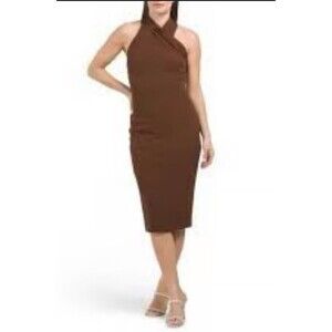 Rachel Rachel Roy Harland Midi Dress Women's Brown Size Large